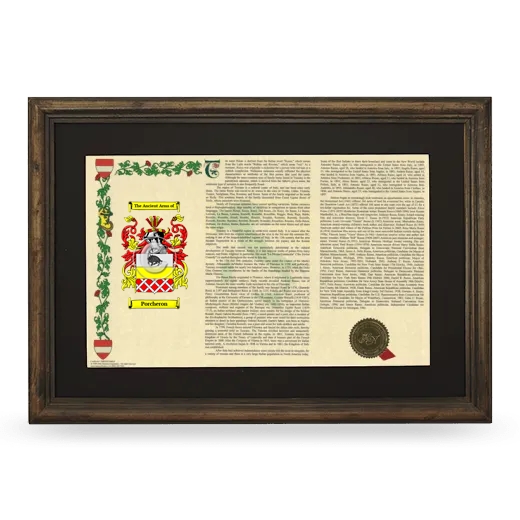 Porcheron Deluxe Armorial Landscape Framed - Brown