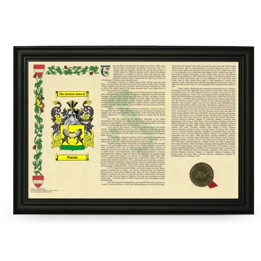 Porcia Armorial Landscape Framed - Black