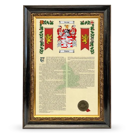 Portes Armorial History Framed - Heirloom