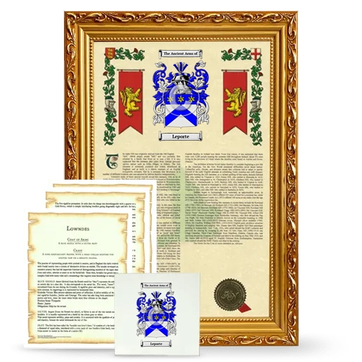 Leporte Framed Armorial, Symbolism and Large Tile - Gold