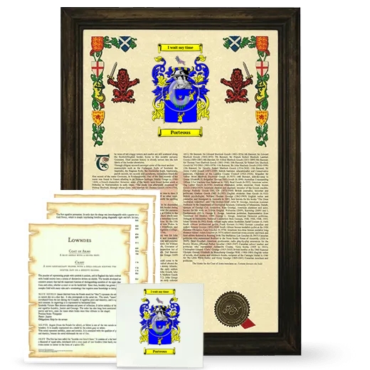 Porteous Framed Armorial, Symbolism and Large Tile - Brown