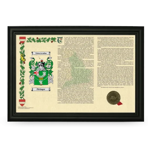 Pittinger Armorial Landscape Framed - Black