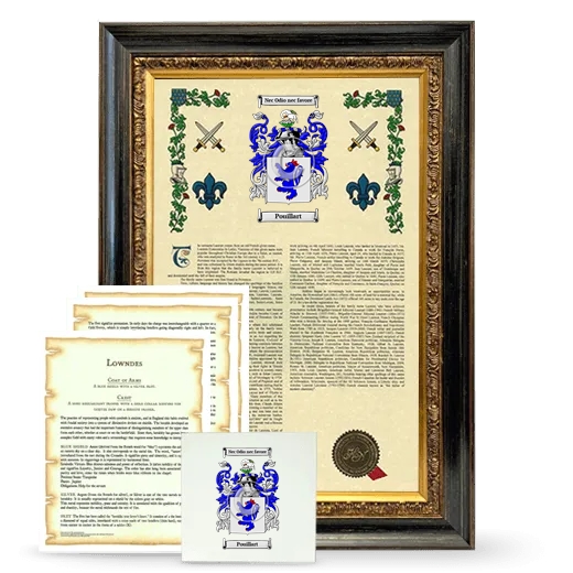 Pouillart Framed Armorial, Symbolism and Large Tile - Heirloom