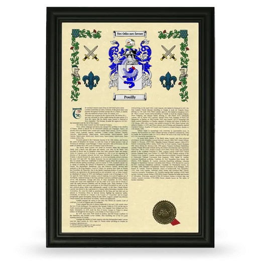 Pouilly Armorial History Framed - Black