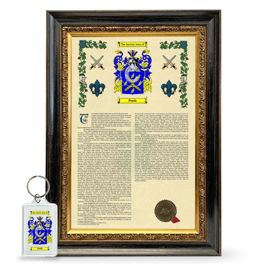 Pouls Framed Armorial History and Keychain - Heirloom