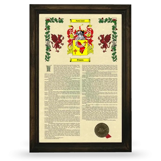 Powes Armorial History Framed - Brown