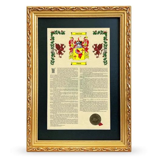 Powis Deluxe Armorial Framed - Gold