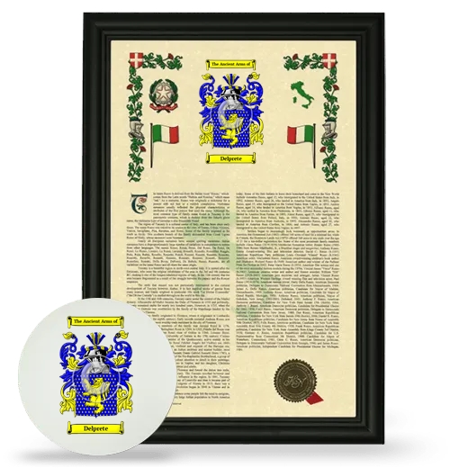 Delprete Framed Armorial History and Mouse Pad - Black