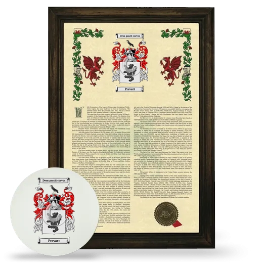 Prevatt Framed Armorial History and Mouse Pad - Brown