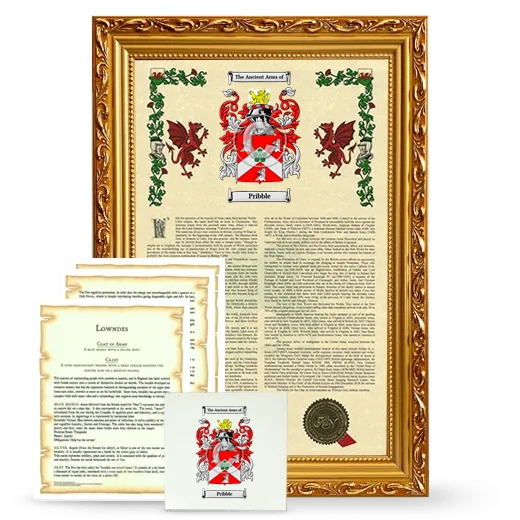 Pribble Framed Armorial, Symbolism and Large Tile - Gold