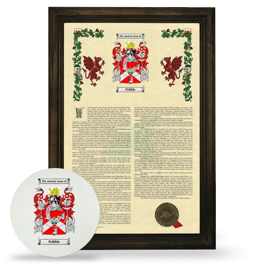 Pribble Framed Armorial History and Mouse Pad - Brown