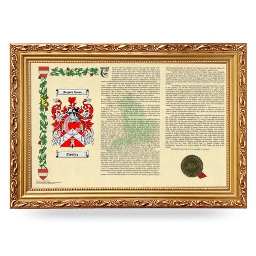 Preslay Armorial Landscape Framed - Gold