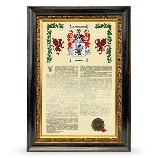 Pritchell Armorial History Framed - Heirloom