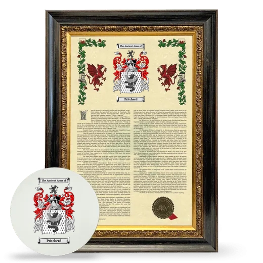 Pritcherd Framed Armorial History and Mouse Pad - Heirloom