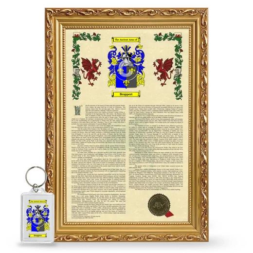 Broppert Framed Armorial History and Keychain - Gold