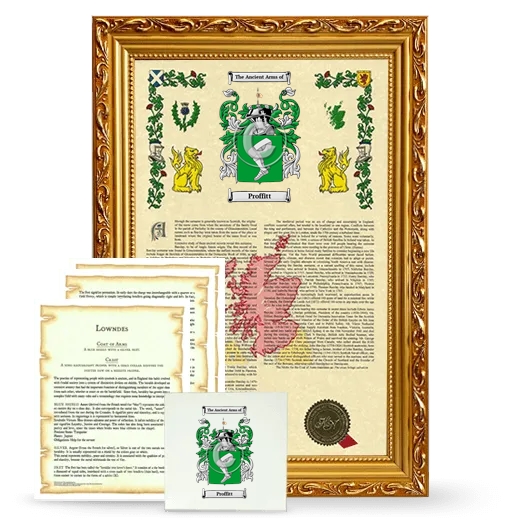 Proffitt Framed Armorial, Symbolism and Large Tile - Gold