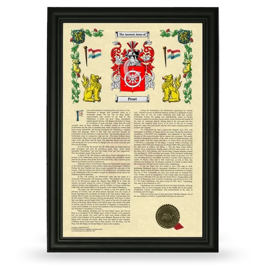 Prost Armorial History Framed - Black