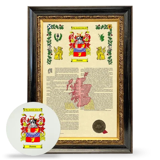 Proven Framed Armorial History and Mouse Pad - Heirloom