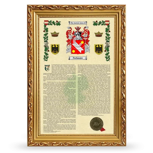 Puchmajer Armorial History Framed - Gold