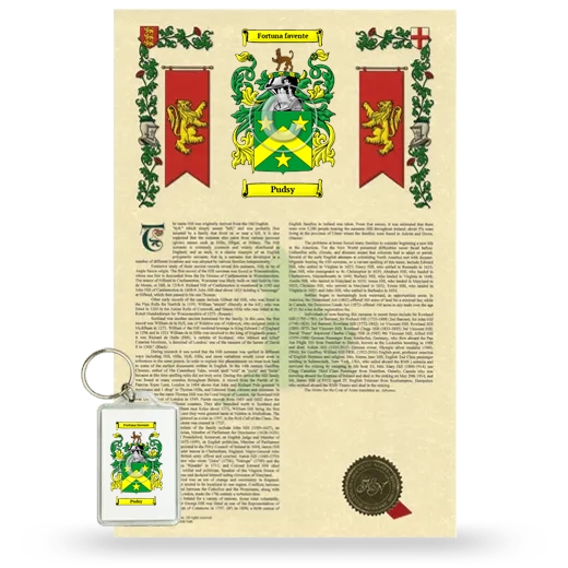 Pudsy Armorial History and Keychain Package