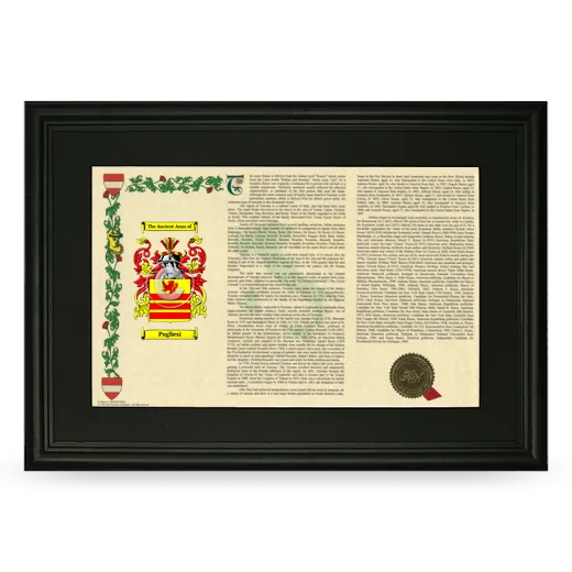 Pugliesi Deluxe Armorial Landscape Framed- Black