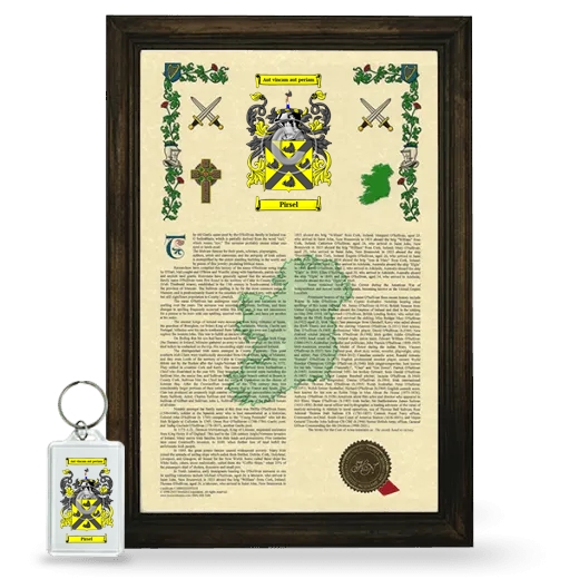 Pirsel Framed Armorial History and Keychain - Brown