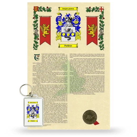 Purkeys Armorial History and Keychain Package