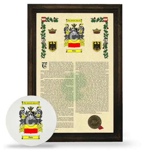 Putz Framed Armorial History and Mouse Pad - Brown