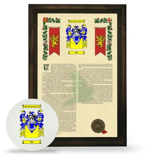 Pye Framed Armorial History and Mouse Pad - Brown