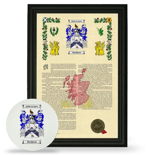 MacQuaul Framed Armorial History and Mouse Pad - Black