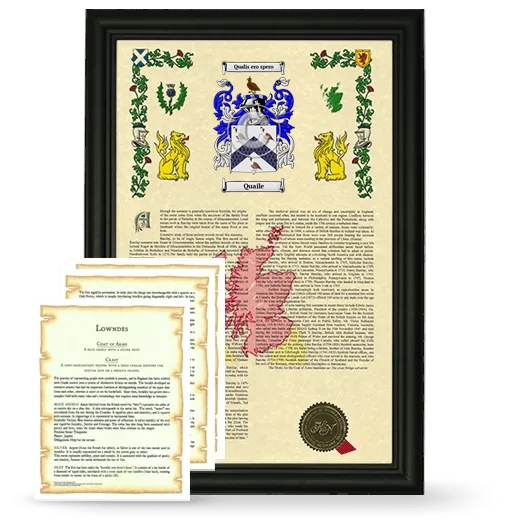 Quaile Framed Armorial History and Symbolism - Black