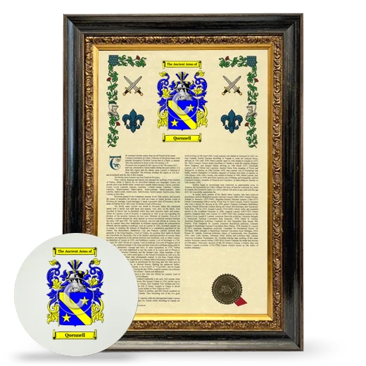 Quennell Framed Armorial History and Mouse Pad - Heirloom