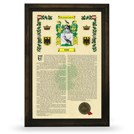 Rable Armorial History Framed - Brown