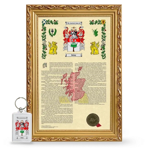 Reiny Framed Armorial History and Keychain - Gold