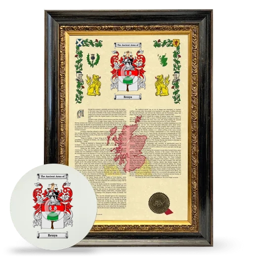 Renya Framed Armorial History and Mouse Pad - Heirloom