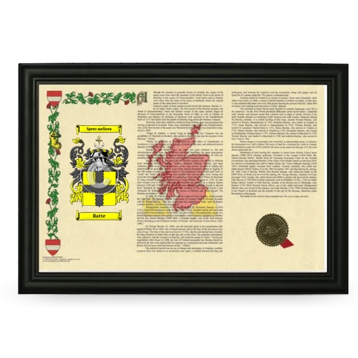 Ratte Armorial Landscape Framed - Black