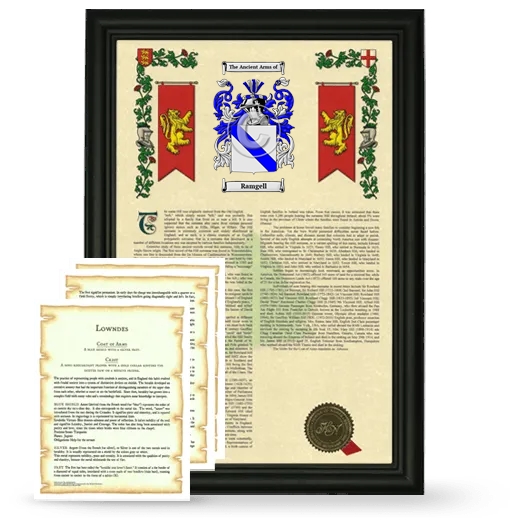 Ramgell Framed Armorial History and Symbolism - Black