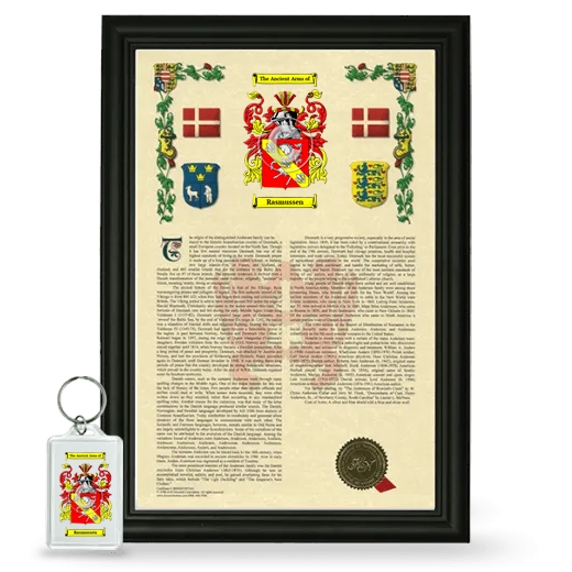 Rasmussen Framed Armorial History and Keychain - Black