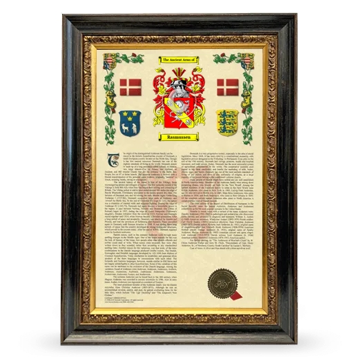 Rasmussen Armorial History Framed - Heirloom