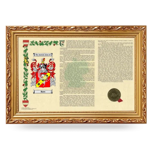 Raes Armorial Landscape Framed - Gold