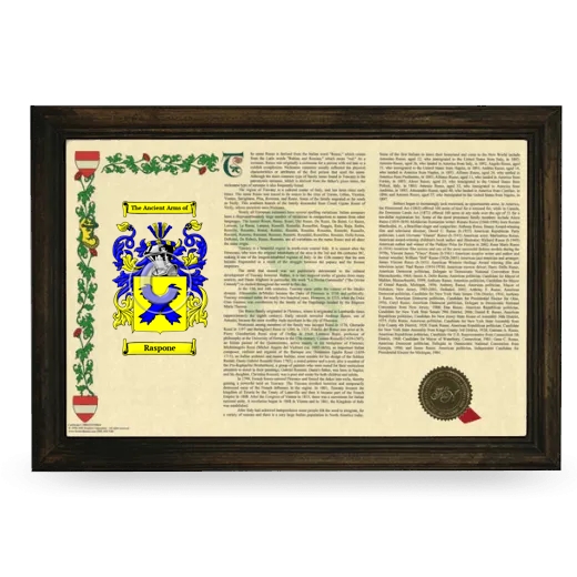 Raspone Armorial Landscape Framed - Brown