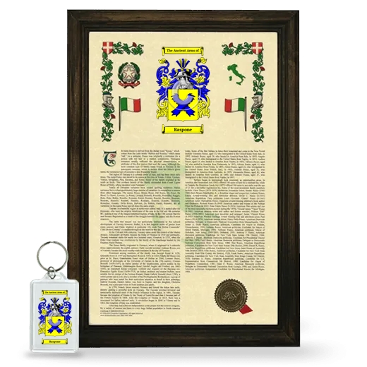 Raspone Framed Armorial History and Keychain - Brown