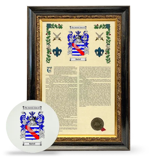 Rattel Framed Armorial History and Mouse Pad - Heirloom