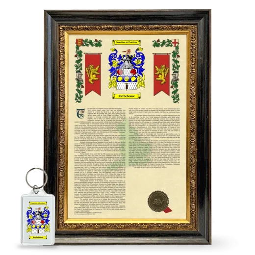 Rathebome Framed Armorial History and Keychain - Heirloom