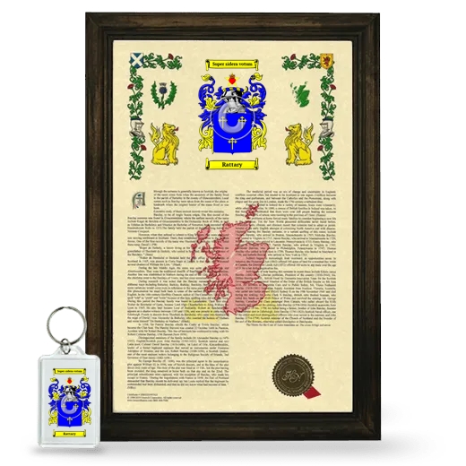 Rattary Framed Armorial History and Keychain - Brown