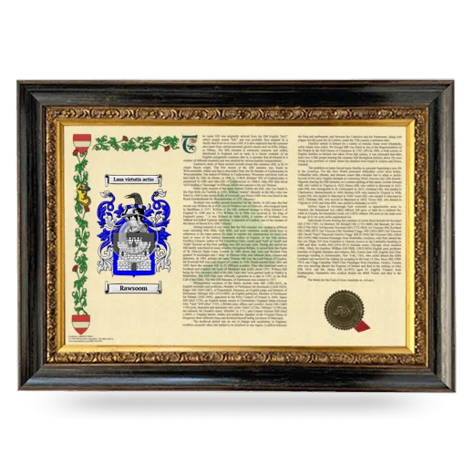 Rawsoom Armorial Landscape Framed - Heirloom