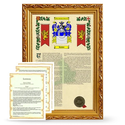 Rainier Framed Armorial History and Symbolism - Gold