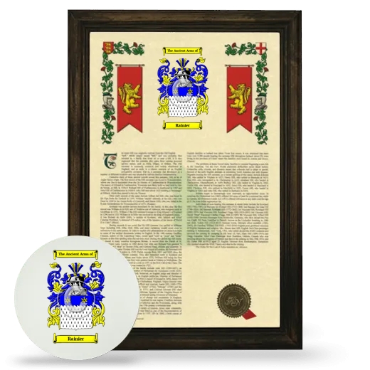 Rainier Framed Armorial History and Mouse Pad - Brown