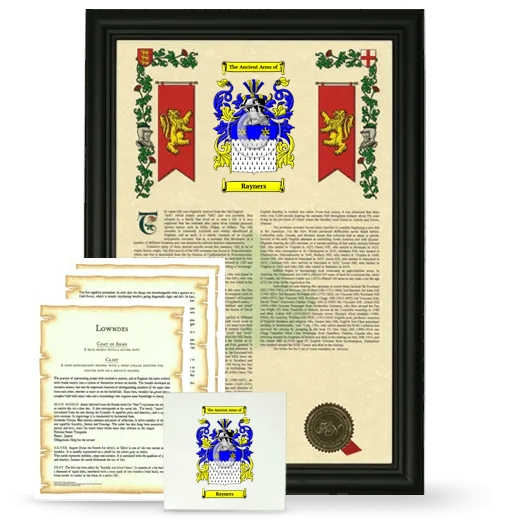 Rayners Framed Armorial, Symbolism and Large Tile - Black