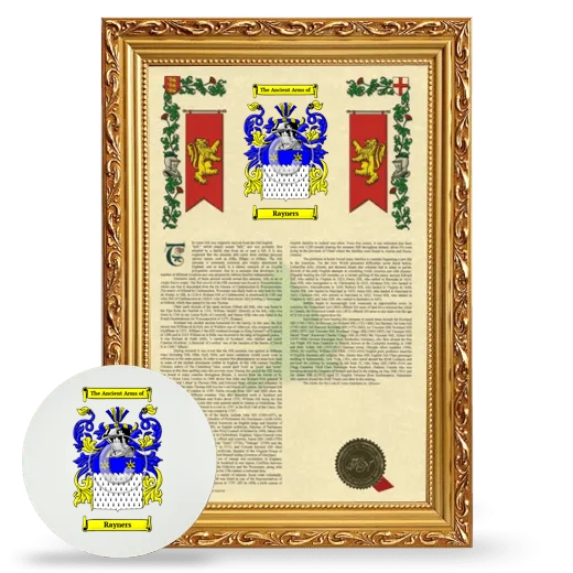 Rayners Framed Armorial History and Mouse Pad - Gold